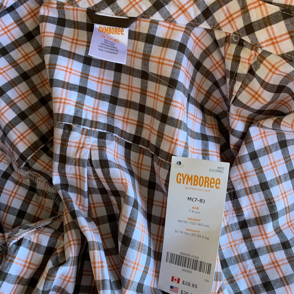 GYMBOREE CHECKERED BOTTOM DOWN SHIRT - Picture 2 of 4